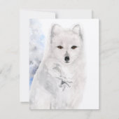 Arctic Fox Watercolor Mitteilungskarte (Rückseite)