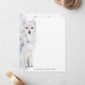 Arctic Fox Watercolor Mitteilungskarte (Vorderseite/Rückseite Beispiel)