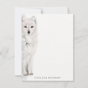 Arctic Fox Watercolor Mitteilungskarte