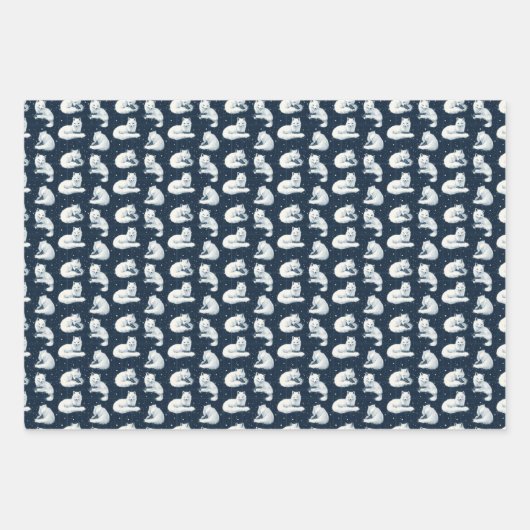 Arctic Fox Winter Christmas Tartan Kariertes Muste Geschenkpapier Set (Vorderseite 3)