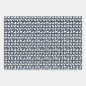 Arctic Fox Winter Christmas Tartan Kariertes Muste Geschenkpapier Set (Vorderseite 3)