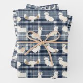 Arctic Fox Winter Christmas Tartan Kariertes Muste Geschenkpapier Set (Beispiel)