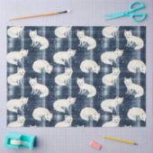 Arctic Fox Winter Christmas Tartan Kariertes Muste Seidenpapier (Basteln)