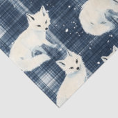Arctic Fox Winter Christmas Tartan Kariertes Muste Seidenpapier (Ausschnitt)