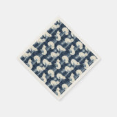 Arctic Fox Winter Christmas Tartan Kariertes Muste Serviette (Ecke)