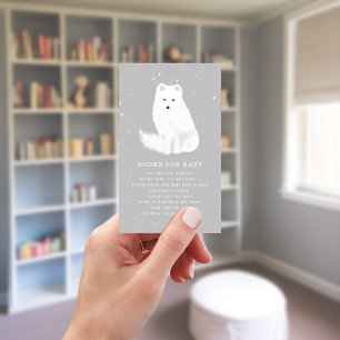 Arctic Fox Winter Gray Baby Showbuchanfrage Begleitkarte