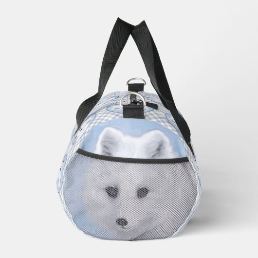 Arctic Fox Winter Malerei Original Wildlife Art Duffle Bag (Rechts)