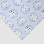 Arctic Fox Winter Malerei Original Wildlife Art Seidenpapier (Ausschnitt)