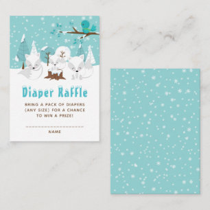 Arctic Fox Winter Wonderland Diaper Raffle Begleitkarte