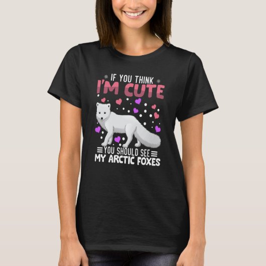 Arctic Foxes Heart Valentine's Day Animal For Wome T-Shirt (Vorderseite)