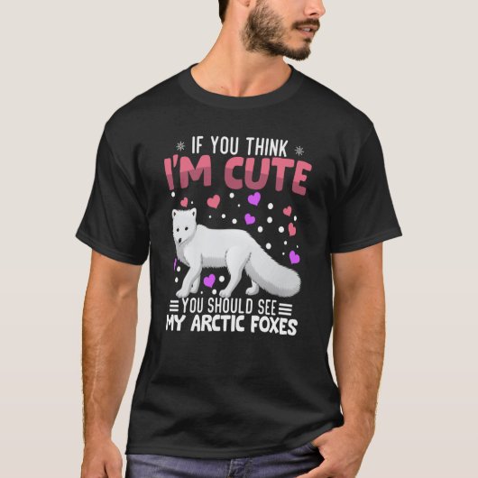 Arctic Foxes Heart Valentine's Day Animal For Wome T-Shirt (Vorderseite)