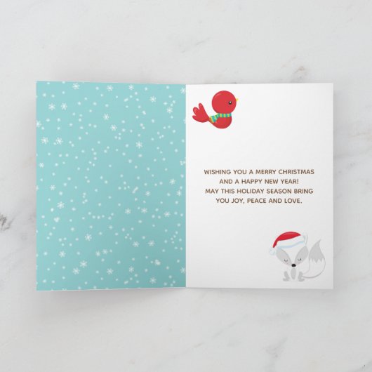 Arctic Foxes Weihnachtswald Frohe Weihnachten (Innenseite)