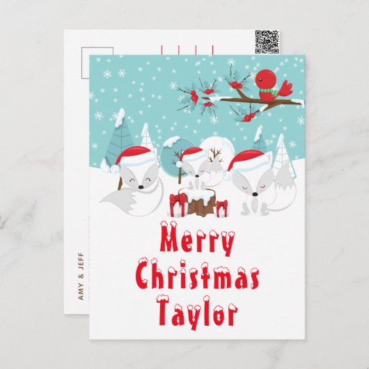 Arctic Foxes Weihnachtswald Frohe Weihnachten (Vorne/Hinten)
