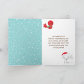 Arctic Foxes Weihnachtswald Happy Birthday Karte (Innenseite)