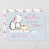 Arctic Friends Winter Baby Shower Einladungen (Vorne/Hinten)