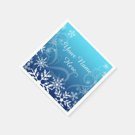 Arctic Frozen Snowdrift Personalisiert Serviette (Ecke)