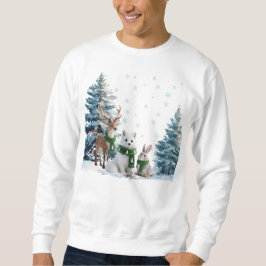Arctic-Fuchs-Elch- und Schneeschuhhase-Wintertier- Sweatshirt