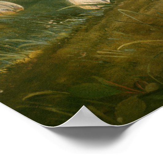 Arctic Hares Couple Landschaft Aquarellöl Poster (Ecke)