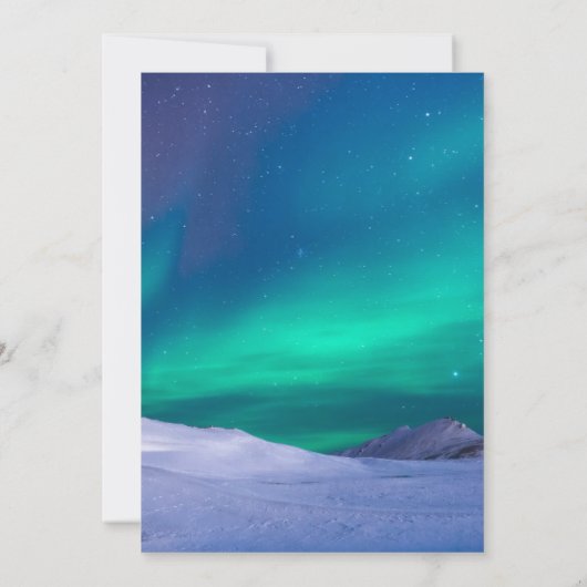 Arctic Ice Aurora Polar Lights Babydusche Einladung (Rückseite)