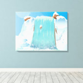 Arctic Ice Waterfall Leinwanddruck (Insitu (Holzboden))