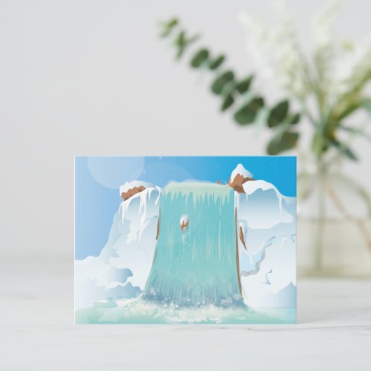 Arctic Ice Waterfall Postkarte (Stehend Vorderseite)
