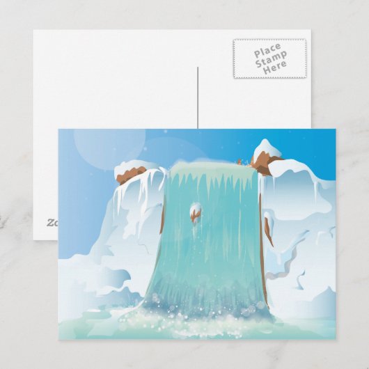 Arctic Ice Waterfall Postkarte (Vorne/Hinten)
