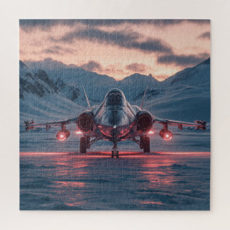 Arctic Jet on Icy Runway - Aviation Puzzle
