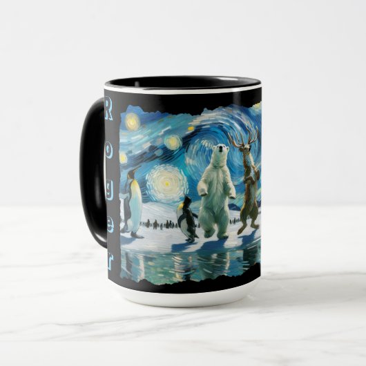"Arctic Line Dance" individuell anpassbar Tasse (Vorderseite Links)