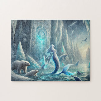 Arctic Mermaid Fantasy Polar Scene Puzzle