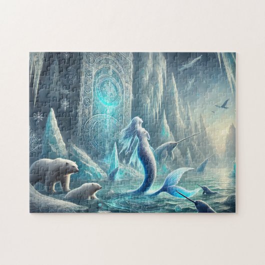 Arctic Mermaid Fantasy Polar Scene Puzzle (Horizontal)