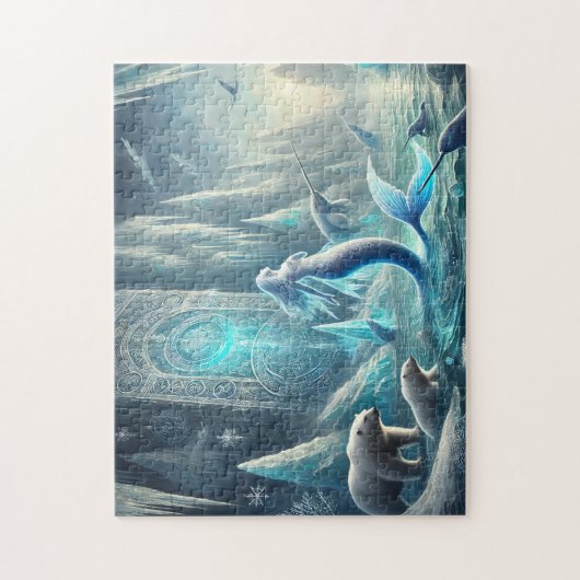 Arctic Mermaid Fantasy Polar Scene Puzzle (Vertikal)
