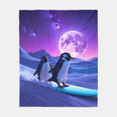 Arctic Night Penguins Fleecedecke (Vorderseite)