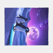 Arctic Night Penguins Fleecedecke (Vorderseite (Horizontal))