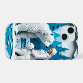 Arctic Paper Winter Magic ✨ Eisszene mit Eisbären iPhone 15 Hülle (Rückseite (Horizontal))