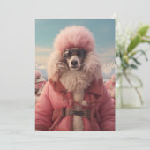 Arctic Poodle Einladung (Stehend Vorderseite)