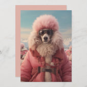 Arctic Poodle Einladung (Vorne/Hinten)