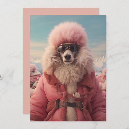 Arctic Poodle Einladung (Vorne/Hinten)
