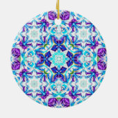 Arctic Prism — Colorful Snowflake Mandala Keramik Ornament (Hinten)