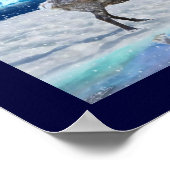 Arctic Rentier & Santa Claus Weihnachtsfantasie Poster (Ecke)