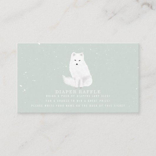 Arctic Snow Fox Blue Baby Dusche Windelwanne Raffe Begleitkarte (Vorderseite)