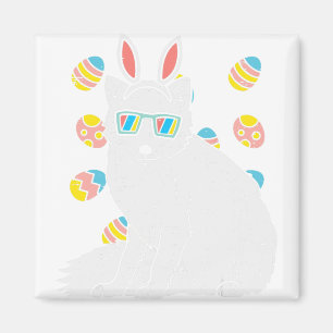 Arctic Snow Fox Bunny Oars Brillen Eier Osterani Magnet