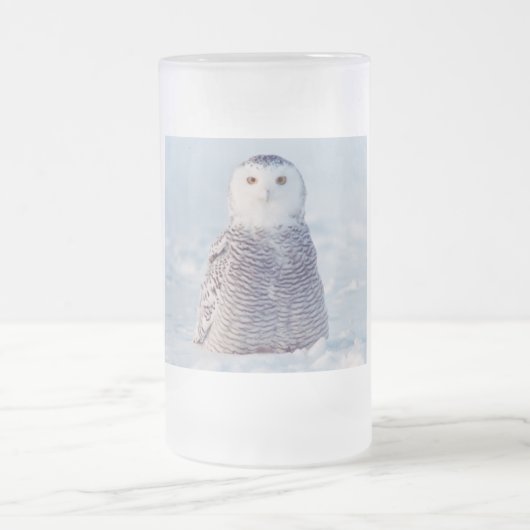 Arctic Snowy Owl Mattiert Glass Winter Mattglas Bierglas (Mittel)
