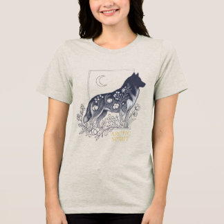 Arctic Spirit Husky – Botanische Tarot-Linienkunst Tri-Blend Shirt