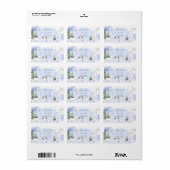 ARCTIC TIERE Schneeflocken Bäume Babydusche Adress Adressaufkleber (Vorne)