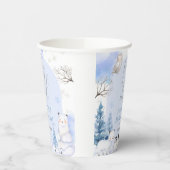 ARCTIC TIERE Schneeflocken Bäume Babydusche Pappbecher (Links)