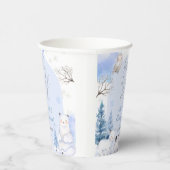 ARCTIC TIERE Schneeflocken Bäume Babydusche Pappbecher (Rechts)