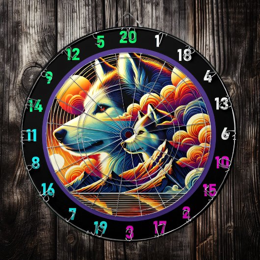 Arctic Trail Husky Kunst, Dichtung und Musik Dartscheibe