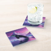 Arctic Whale Mousepad Glasuntersetzer (Schrägansicht)