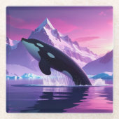 Arctic Whale Mousepad Glasuntersetzer (Vorderseite)