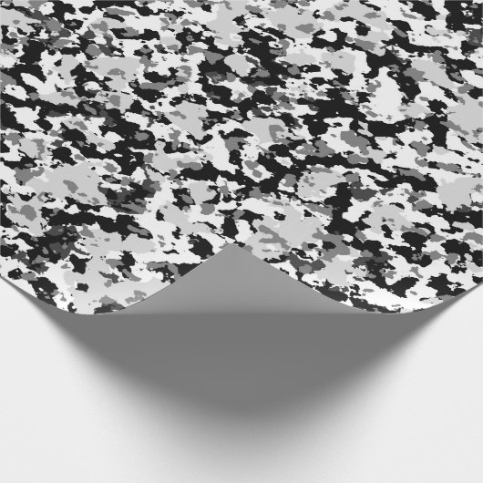 Arctic White Gray Black Camouflage Camouflage Part Geschenkpapier (Ecke)